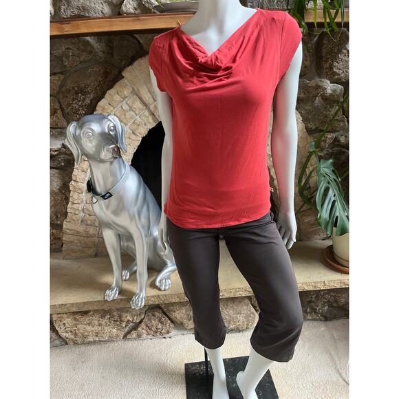 Toad and Company Red Tencel Short Sleeve Shirt Women's Size Small - Picture 1 of 6